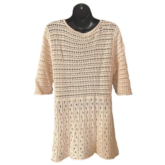 Nine West women's Ivory 3/4 sleeve knitted longer cardigan sweater size Large - Picture 3 of 7